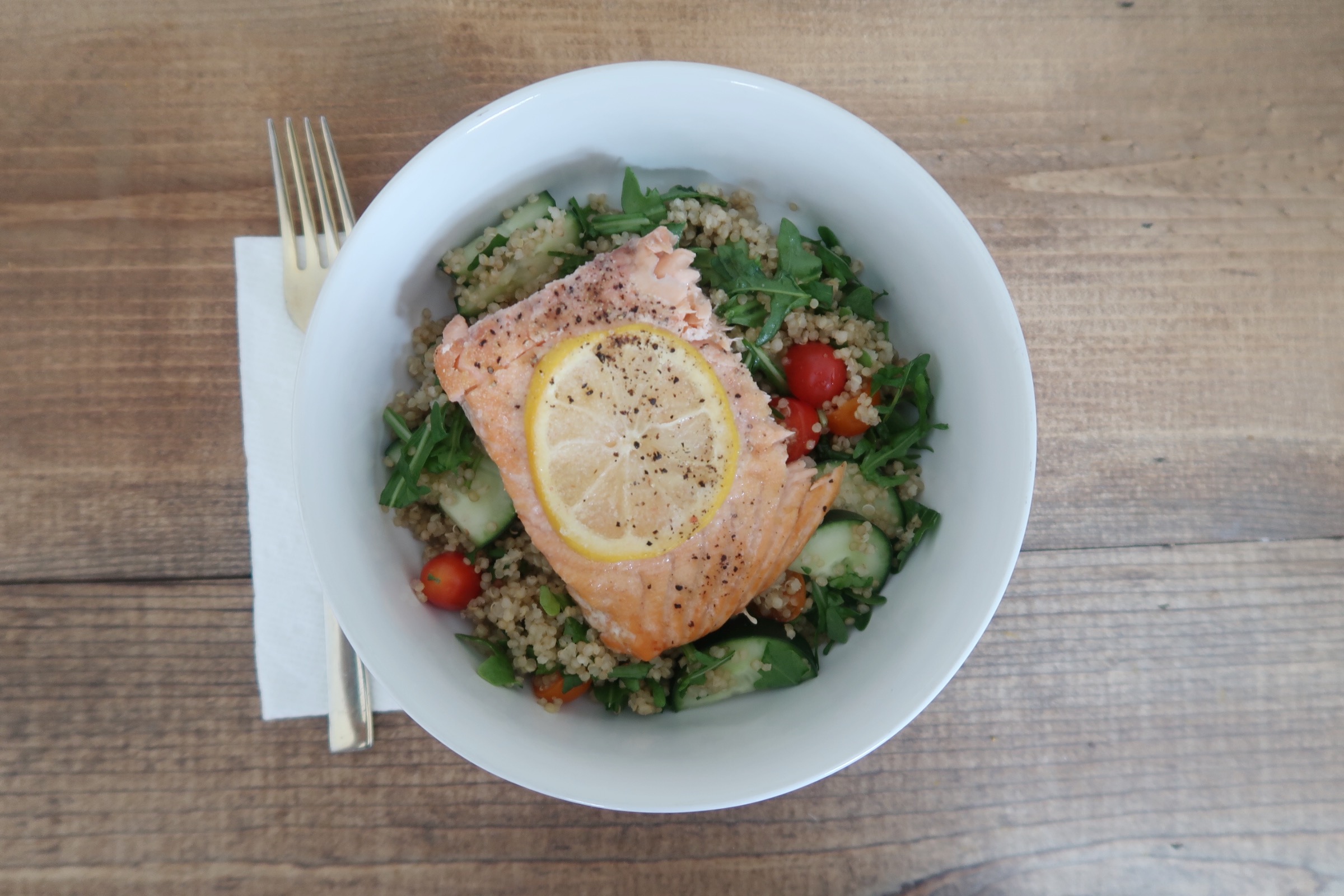 Lunch: Salmon Quinoa Bowl image